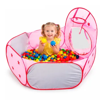 Piscina de Pelotas Infantil Plegable Color Rosado – Centro de Juego para Niños 73 cm
