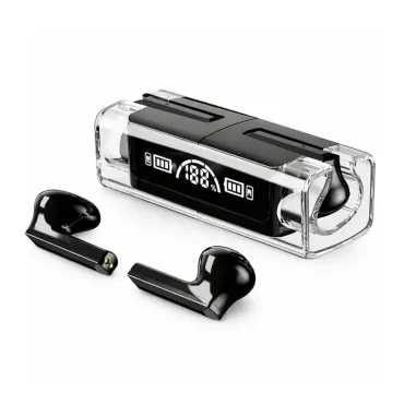 Audífonos Inalámbricos F30 BQ30 Bluetooth 5.3 con Pantalla Digital y Estuche Transparente miniatura 3