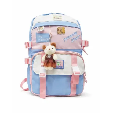 Mochila Juvenil Multicolor con Diseño Cute, Amplio Espacio y Múltiples Bolsillos