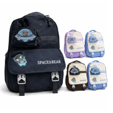 Mochila Escolar Space & Bear con Diseño Espacial y Múltiples Compartimentos miniatura 3