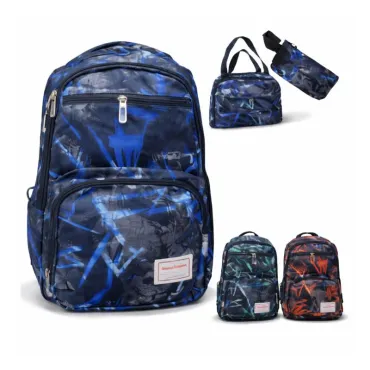 Set Escolar Mochila Trío con Lonchera y Cartuchera Diseño Urbano Multicolor miniatura 3