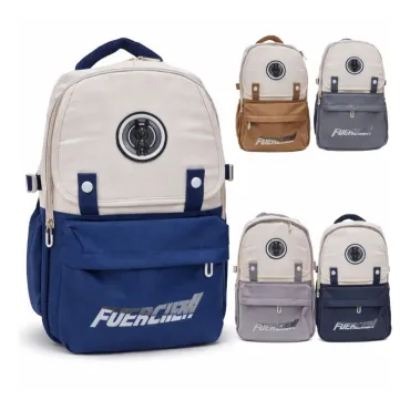 Mochila Urbana Fuencili Bicolor con Amplio Espacio y Bolsillos Laterales miniatura 3