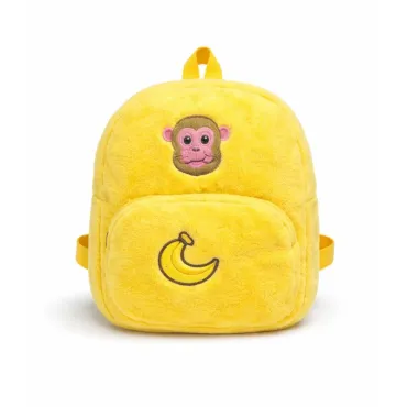 Mochila Infantil Afelpada con Diseños Divertidos y Bordado de Animales