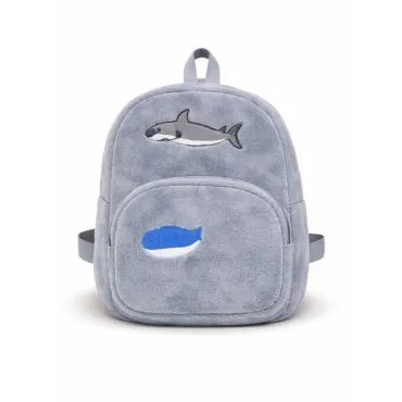 Mochila Infantil Afelpada con Diseños Divertidos y Bordado de Animales miniatura 2
