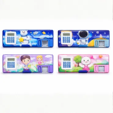 Cartuchera Kawaii para Niños con Calculadora, Lámpara y Tajador Incorporado miniatura 3