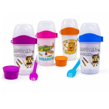 Vaso Yogurero Brainrot con Tapa y Cubierto 2 en 1 para Lonchera miniatura 3
