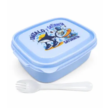 Set de Táper Brainrot 625 ml con Cuchara 2 en 1 para Lonchera