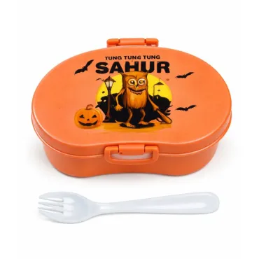 Set de Táper Brainrot E 625 ml con Cuchara 2 en 1 para Lonchera
