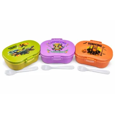 Set de Táper Brainrot E 625 ml con Cuchara 2 en 1 para Lonchera miniatura 3