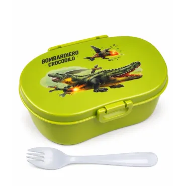 Set de Táper Brainrot D 625 ml con Cuchara 2 en 1 para Lonchera