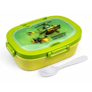Set de Táper Brainrot B 1.2 Litros con Cuchara 2 en 1 para Lonchera miniatura 2