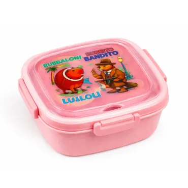 Set de Táper Brainrot C 625 ml con Cuchara 2 en 1 para Lonchera