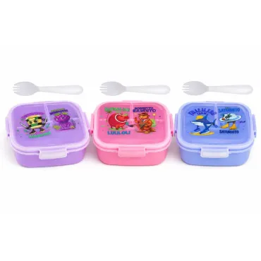 Set de Táper Brainrot B 675 ml con Cuchara 2 en 1 y 3 Compartimentos miniatura 3