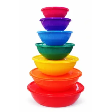 Táperes Multicolor Circulares x 7 Sets con Tapa | Plástico miniatura 3