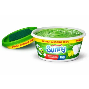 Lavavajilla en Pasta Sunny 1 Kg con Esponja Aroma Limón miniatura 2