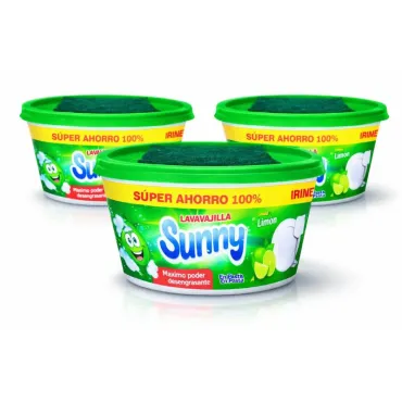 Lavavajilla en Pasta Sunny 1 Kg con Esponja Aroma Limón miniatura 3