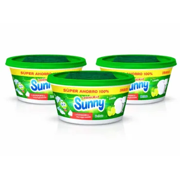 Lavavajilla en Pasta Sunny 1 Kg con Esponja Aroma Limón miniatura 3