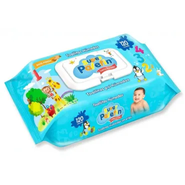 Toallitas Húmedas Suave Petepin (120 Unidades) con Aloe Vera y Tapa Rígida