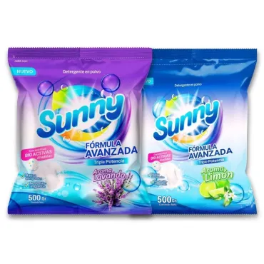 Detergente en Polvo Sunny 500g | Fórmula con Enzimas Bioactivas y Aroma Lavanda/Limón miniatura 3