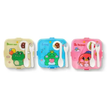 Set de Táper Kawaii 900ml con Cubiertos y Frasco - Lonchera Escolar miniatura 3