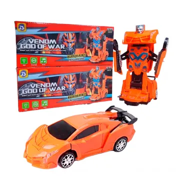 Juguete Carro Transformer Deportivo 2 en 1 con Luz y Sonido