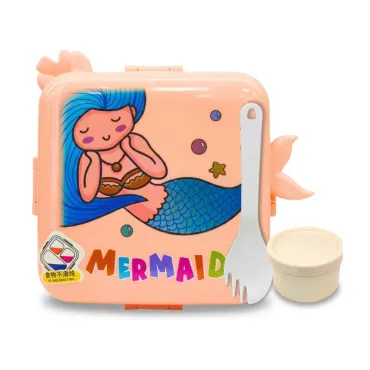 Lonchera Mermaid 1.2L con Cubiertos | Táper Infantil Sirena 3 Divisiones miniatura 2