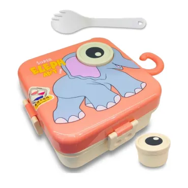 Lonchera de Elefante 1.2L para Niños | Táper Hermético con 3 Divisiones
