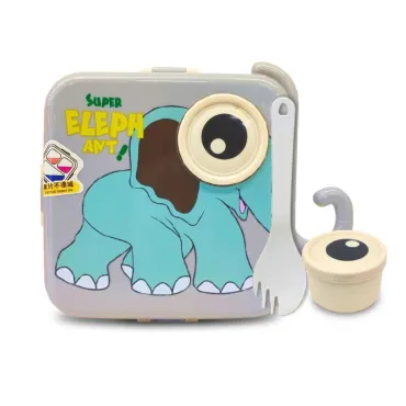 Lonchera de Elefante 1.2L para Niños | Táper Hermético con 3 Divisiones miniatura 2