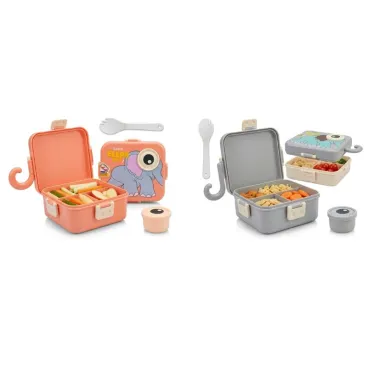 Lonchera de Elefante 1.2L para Niños | Táper Hermético con 3 Divisiones miniatura 3