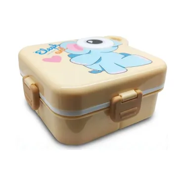 Taper Lonchera Infantil Elefante Bean | 3 Divisiones y Cuchara miniatura 2