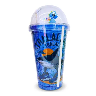 Vasos Glitter Brainrot con Figura 3D - Tomatodos Brillantes de 450ml miniatura 2