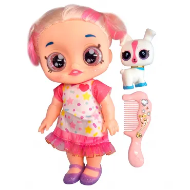 Muñeca Llorona Beautiful con Mascota y Ojos de Vidrio 3D