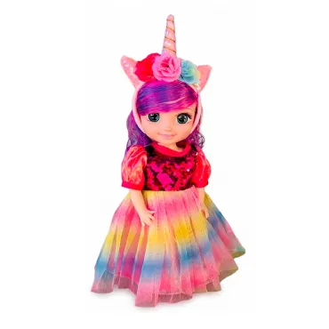 Muñeca Unicornio Musical con Diadema de Luces 