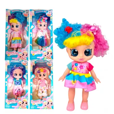Muñeca Sweet Doll Interactiva Cabello de Colores miniatura 3