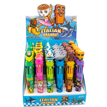 Lapicero Retráctil de 10 Colores Roblox Italian Brainro