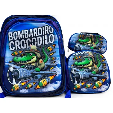 Set Mochila Escolar 3 Piezas con Luces Lonchera y Cartuchera miniatura 2