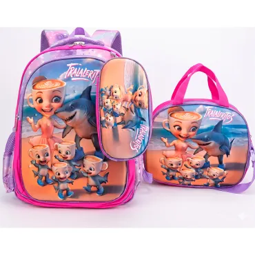 Set Mochila Escolar 3 Piezas con Luces Lonchera y Cartuchera miniatura 3