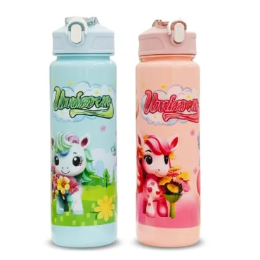 Tomatodo Unicornio Kawaii 750ml con Sorbete y Antiderrame | Botella Escolar para Niñas miniatura 3