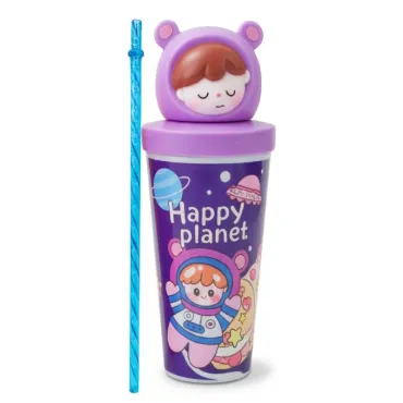 Vaso con Tapa de Astronauta 3D - Diseño Kawaii Happy Planet 650ml | Regalo Ideal miniatura 2