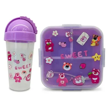 Set de Lonchera y Tomatodo Sweet Kawaii | Táper 3 Divisiones + Cubierto miniatura 2