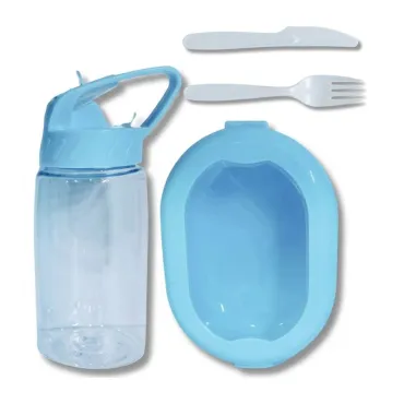 Set de Táper 625ml con 3 Divisiones y Tomatodo Mix Kawaii