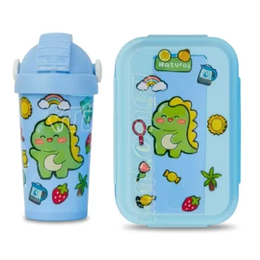 Set de Lonchera Dinosaurio Kawaii: Táper de 750ml con 2 Divisiones y Tomatodo miniatura 2