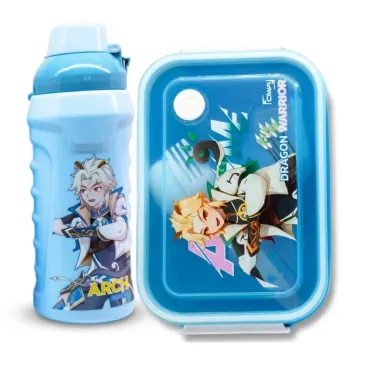 Set de Lonchera Dragon Warrior: Táper 900ml con 3 Divisiones y Tomatodo 600ml miniatura 3